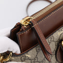 GUCCI GG Supreme Hand Bag PVC 2way Beige Gold Tone 409534 Auth gh2344-20