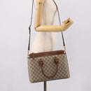 GUCCI GG Supreme Hand Bag PVC 2way Beige Gold Tone 409534 Auth gh2344-28