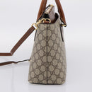 GUCCI GG Supreme Hand Bag PVC 2way Beige Gold Tone 409534 Auth gh2344-5