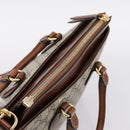 GUCCI GG Supreme Hand Bag PVC 2way Beige Gold Tone 409534 Auth gh2344-6