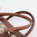 GUCCI GG Supreme Hand Bag PVC 2way Beige Gold Tone 409534 Auth gh2344-8