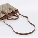 GUCCI GG Supreme Hand Bag PVC 2way Beige Gold Tone 409534 Auth gh2344-9