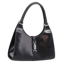 GUCCI Jackie Hand Bag Leather Black Silver 002 1067 Auth gh2346-1