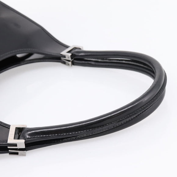 GUCCI Jackie Hand Bag Leather Black Silver 002 1067 Auth gh2346