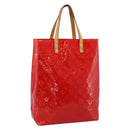 LOUIS VUITTON Monogram Vernis Reade MM Hand Bag Red M91086 LV Auth gh2348-1