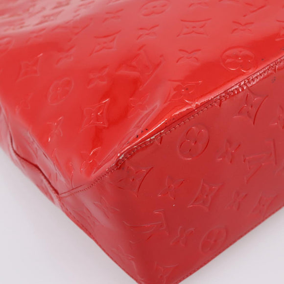 LOUIS VUITTON Monogram Vernis Reade MM Hand Bag Red M91086 LV Auth gh2348