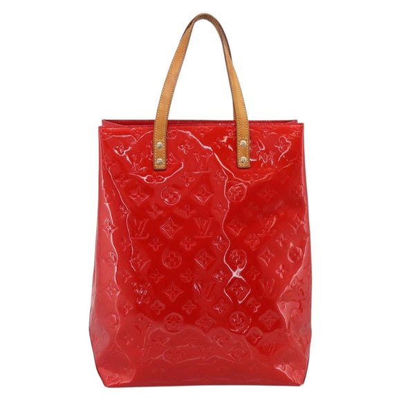 LOUIS VUITTON Monogram Vernis Reade MM Hand Bag Red M91086 LV Auth gh2348