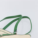 PRADA Tote Bag Canvas Beige Green Auth gh2350-15
