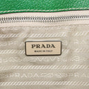 PRADA Tote Bag Canvas Beige Green Auth gh2350-22