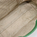 PRADA Tote Bag Canvas Beige Green Auth gh2350-10