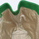 PRADA Tote Bag Canvas Beige Green Auth gh2350-23