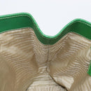 PRADA Tote Bag Canvas Beige Green Auth gh2350-24