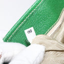 PRADA Tote Bag Canvas Beige Green Auth gh2350-11