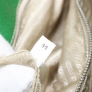 PRADA Tote Bag Canvas Beige Green Auth gh2350-12