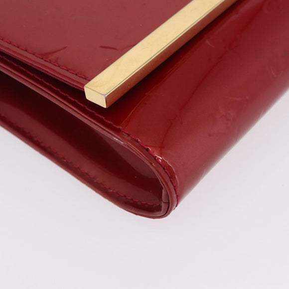 LOUIS VUITTON Monogram Vernis Clutch Ana Bag Rose Andian M90092 LV Auth gh2351