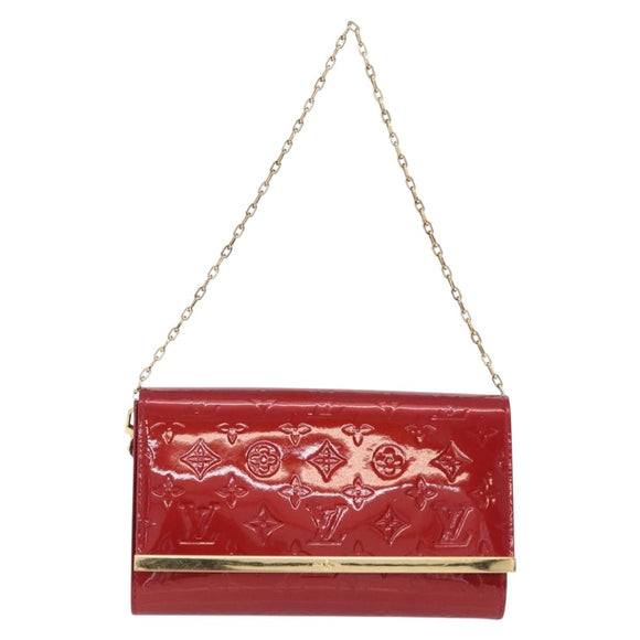 LOUIS VUITTON Monogram Vernis Clutch Ana Bag Rose Andian M90092 LV Auth gh2351