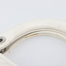 Christian Dior Lady Dior Canage Hand Bag Lamb Skin White Silver Auth gh2352V-10