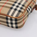 BURBERRY Nova Check Shoulder Bag Canvas Beige Gold Tone Auth gh2353-10