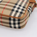 BURBERRY Nova Check Shoulder Bag Canvas Beige Gold Tone Auth gh2353-12