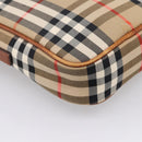 BURBERRY Nova Check Shoulder Bag Canvas Beige Gold Tone Auth gh2353-13