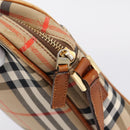 BURBERRY Nova Check Shoulder Bag Canvas Beige Gold Tone Auth gh2353-14