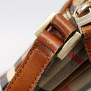 BURBERRY Nova Check Shoulder Bag Canvas Beige Gold Tone Auth gh2353-16