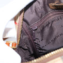 BURBERRY Nova Check Shoulder Bag Canvas Beige Gold Tone Auth gh2353-21