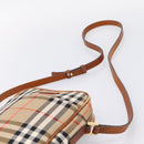 BURBERRY Nova Check Shoulder Bag Canvas Beige Gold Tone Auth gh2353-8