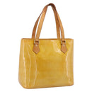 LOUIS VUITTON Monogram Vernis Houston Hand Bag Beige M91004 LV Auth gh2356-1
