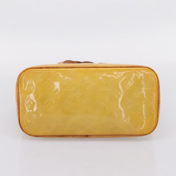 LOUIS VUITTON Monogram Vernis Houston Hand Bag Beige M91004 LV Auth gh2356