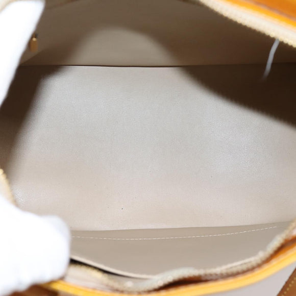 LOUIS VUITTON Monogram Vernis Houston Hand Bag Beige M91004 LV Auth gh2356