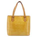 LOUIS VUITTON Monogram Vernis Houston Hand Bag Beige M91004 LV Auth gh2356-13