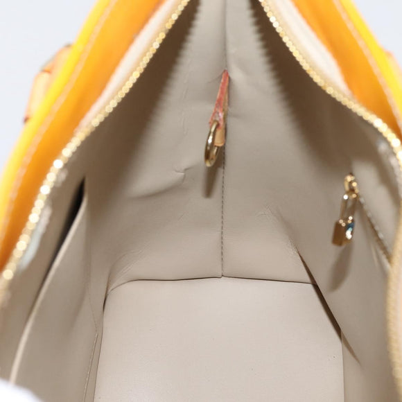 LOUIS VUITTON Monogram Vernis Houston Hand Bag Beige M91004 LV Auth gh2356