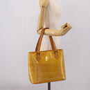 LOUIS VUITTON Monogram Vernis Houston Hand Bag Beige M91004 LV Auth gh2356-25