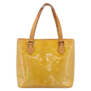 LOUIS VUITTON Monogram Vernis Houston Hand Bag Beige M91004 LV Auth gh2356-2