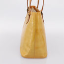 LOUIS VUITTON Monogram Vernis Houston Hand Bag Beige M91004 LV Auth gh2356-3
