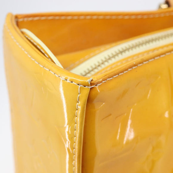 LOUIS VUITTON Monogram Vernis Columbus Tote Bag Lime Yellow M91047 Auth gh2358