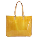 LOUIS VUITTON Monogram Vernis Columbus Tote Bag Lime Yellow M91047 Auth gh2358-13