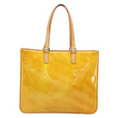 LOUIS VUITTON Monogram Vernis Columbus Tote Bag Lime Yellow M91047 Auth gh2358-2