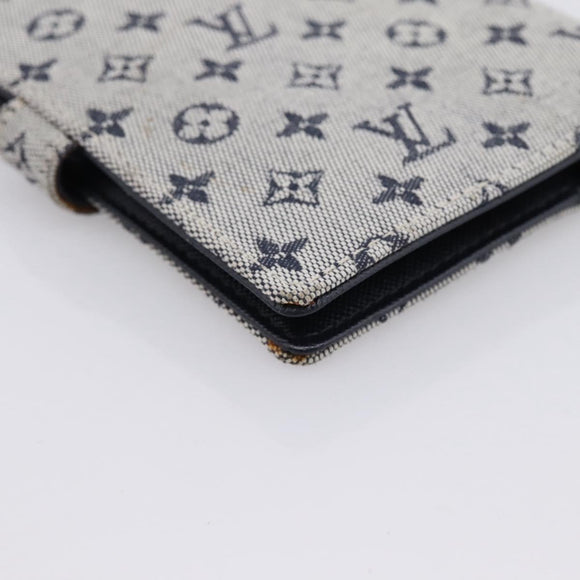 LOUIS VUITTON Monogram Mini Agenda PM Day Planner Cover Blue R20910 Auth gh2363
