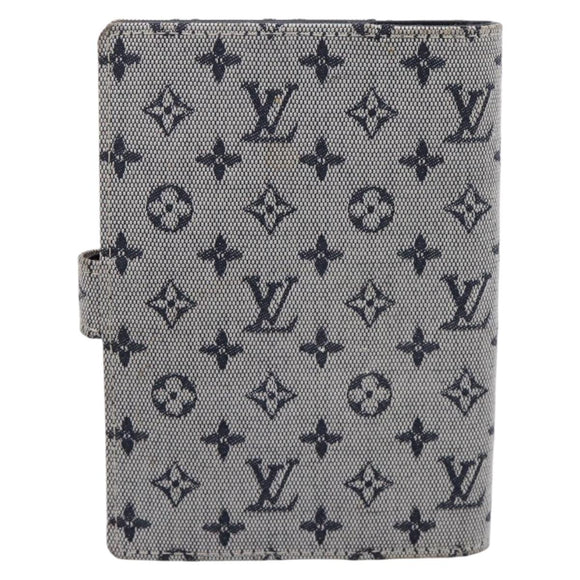 LOUIS VUITTON Monogram Mini Agenda PM Day Planner Cover Blue R20910 Auth gh2363