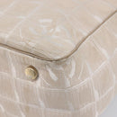 CHANEL New Travel Line Tote Bag Canvas Beige Gold Tone CC Auth gh2368-15