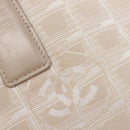 CHANEL New Travel Line Tote Bag Canvas Beige Gold Tone CC Auth gh2368-19
