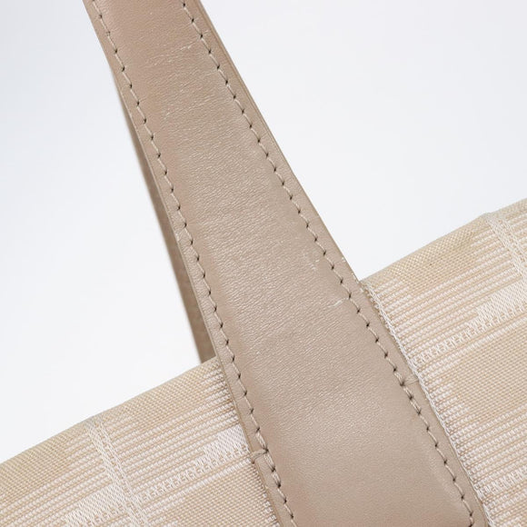 CHANEL New Travel Line Tote Bag Canvas Beige Gold Tone CC Auth gh2368
