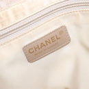 CHANEL New Travel Line Tote Bag Canvas Beige Gold Tone CC Auth gh2368-20