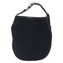 GUCCI GG Canvas Hand Bag Black Gold Auth gh237-1