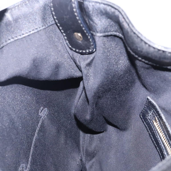 GUCCI GG Canvas Hand Bag Black Gold Auth gh237