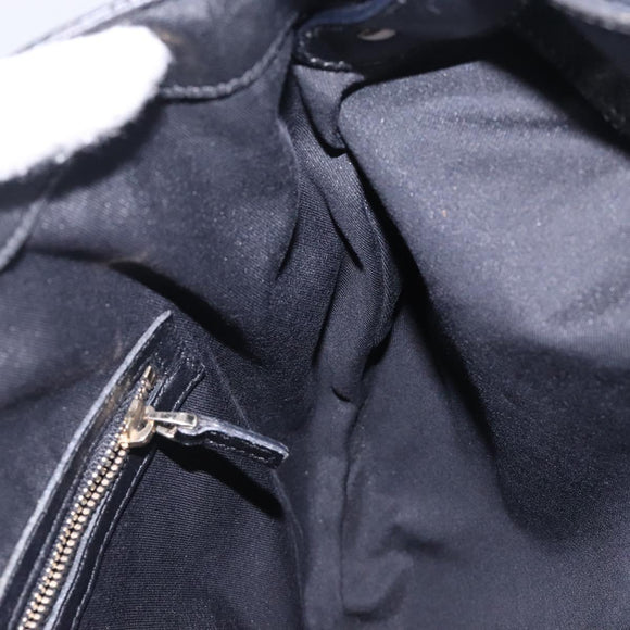 GUCCI GG Canvas Hand Bag Black Gold Auth gh237