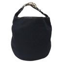GUCCI GG Canvas Hand Bag Black Gold Auth gh237-3