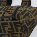 FENDI Zucca Canvas Hand Bag Black Gold Tone 7VA165 Auth gh2374-12